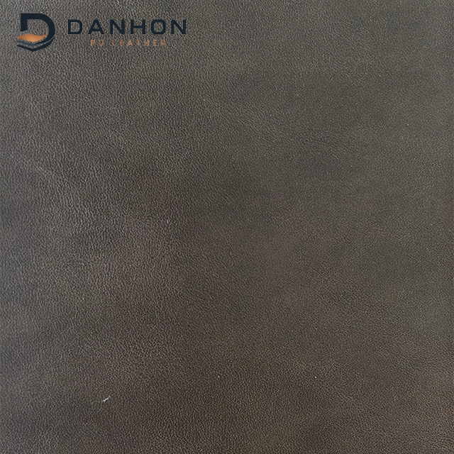 Danhon 0.8mm espresso brown matte fine pebble PU leather for shoes bags wallets and leather goods main image