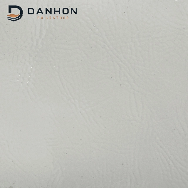 Danhon 0.8mm glossy white wrinkle patent PU leather for shoes bags garments and accessories main image