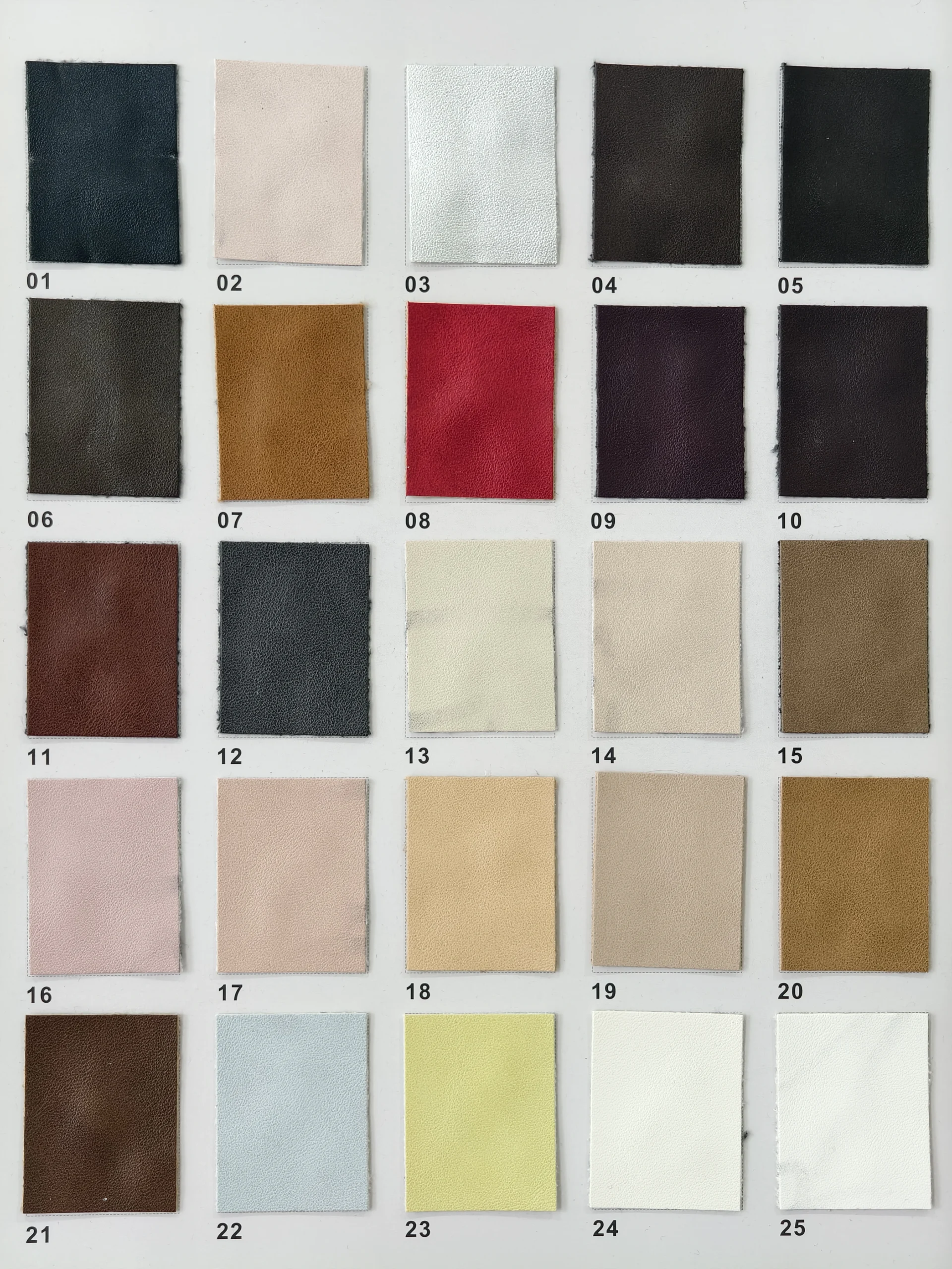 Danhon espresso brown matte fine pebble PU leather color card for shoes bags garments gloves and packaging