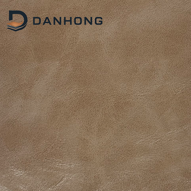 Danhon light coffee vintage grain PU faux synthetic leather material 1.0mm thickness 54 inch width for sofa upholstery handbags shoes DIY craft projects