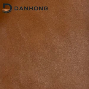 medium brown smooth vintage PU leather Danhon 1.0mm 54 inch flat grain faux leather sample for sofa upholstery handbags shoes DIY craft projects