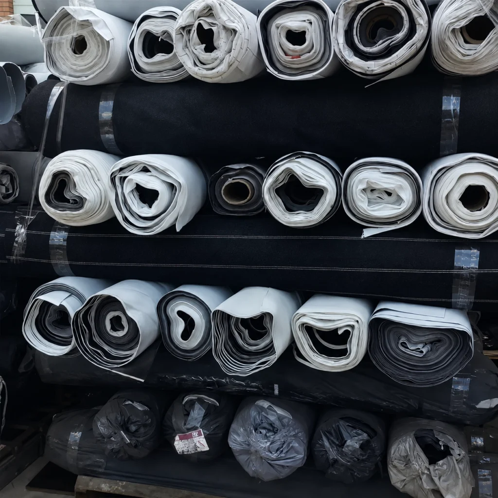 Multiple PU artificial leather rolls prepared for bulk material sourcing and production planning