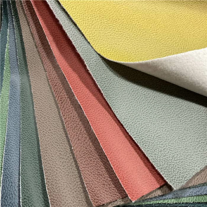 PU artificial leather swatches showing coated surfaces and textile backings prepared for material testing
