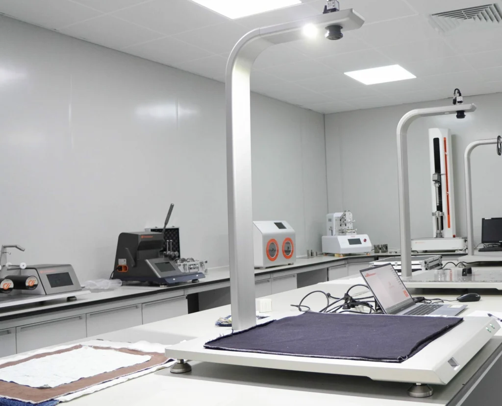 Unbranded PU leather samples prepared and identified for third-party chemical testing